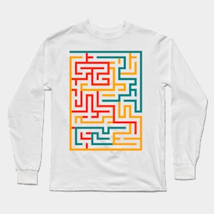 Maze geometric lines Long Sleeve T-Shirt